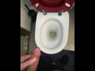 10 shots_cumshot ruined in toilet, then difficult_piss