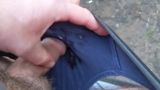 With An Uncut Tradie Out In The Bush My Big Thick Dicks Blows A White Wad Of Cum In My Undies