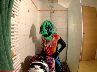 Blondy Boy Goes With His Boyfriend In Mx Gear Under The Shower And Fuck There