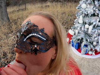 Hiker Caught on HornyMrs. Claus While She MASTURBATES Outdoors! He Gets a HOLIDAYSURPRISE!