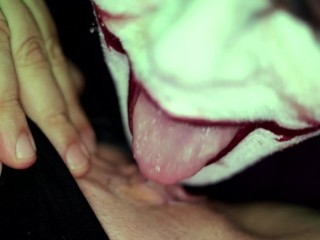 Pussy Eat Clit Lick JOKER_& HarleQuin Creepy Green_Light - Foxxy