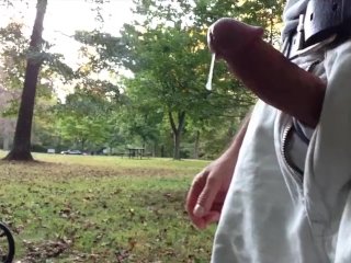 Public Jerking-Off At The Park, Verbal, Cum Dripping Off My Hard Cock After Orgasm