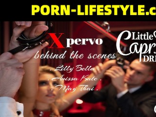 Screen Capture of Video Titled: PORN-LIFESTYLE com - Behind the scenes on XPERVO  set with Anissa Kate, May Thai and Lilly Bella