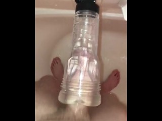 Thick Cock Stuffs TightFleshlight and Cums Twice