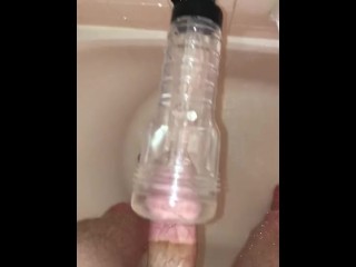 Thick Cock Stuffs_Tight Fleshlight and Cums Twice
