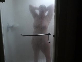 Nerdy White Milf Takes a_Quick Shower atThe Hotel