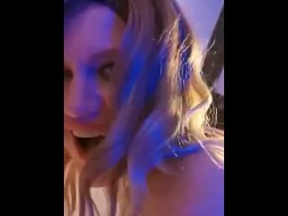 Blonde with gorgeous shapes fucked herself with_a huge dildo
