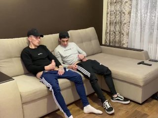 Two Friends Jerk Off In Sporwear And Cum