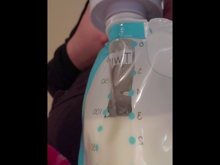 Pumping myFULL TITS && getting LOTS of MILK- pt. #1