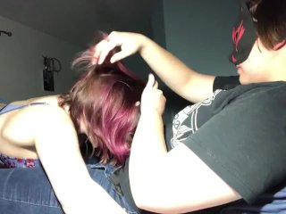 Horny_Little Sub Wanted_To Suck_Her Mistresses Purple Cock
