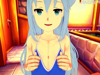 Konosuba Hentai: Aqua Gives Kazuma A Boobjob