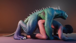 Scalie Reptile (Corbac) Orgasms Together with Guy (Gay Sex) | Wild Life Furry