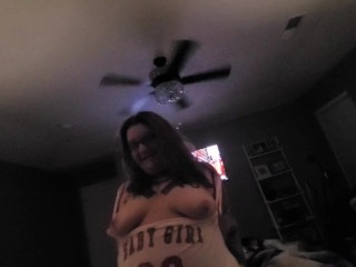 Late night TV, Baby GIRL wants to_ride Daddys_cock. Daddy POV.