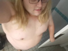 Naked Steps Outside Public Washroom Dare
