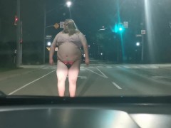 Sissy Dancing on Public Streets in Thong and Bra! CRAZY