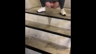 Pussy I'm So Naughty On My Birthday That I Piss In A Public Stairwell