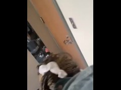 Fucking slim ebony slut in campus dorm room