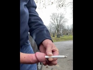 Smoking Cock. My Big Dick Smokes A Cigarette And Has Two Outdoor Public Orgasms. Smoking Fetish