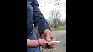 Jerking Off My Big Dick Smokes A Cigarette And Has Two Public Orgasms Outside Smoking Fetish