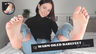 Oil In Jeans Warm Oiled Barefeet