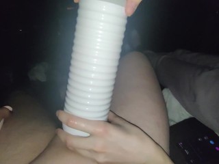 Mutual masturbation in car with remote control toys, he try_lovense max2 - Rose Blue01
