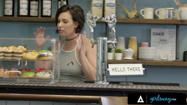 GIRLSWAY New Coffee Shop Owner Casey Calvert Spread Her Legs Wide Open For Alexis Tae And Her Crew