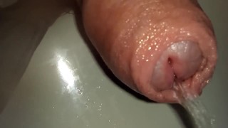 Piss Extreme Close Up Of An Uncut Cock's Foreskin While Peeing