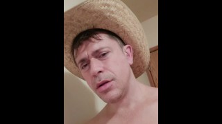 Jerkoff Sweaty Cum Show By A Cowboy