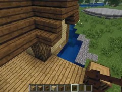 How to build a small (fishermans) house on water in Minecraft