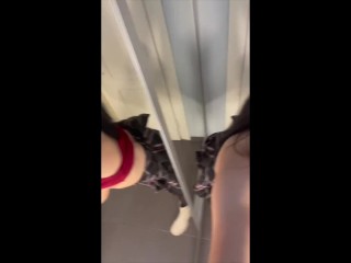 Selfie_Video masturbate in mini skirt and stockings
