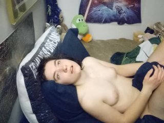 Eye-Rolling Orgasms From Pillow Humping With Dildo And Vibrator