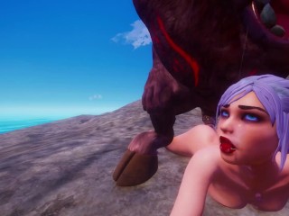Furry Minotaur vs Horny Girl Big_Cock Monster 3D Porn WildLife