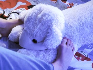 Cute Teen Girl Feet and Soles - I Wish YouWere the Plush Toy_Under My_Toes
