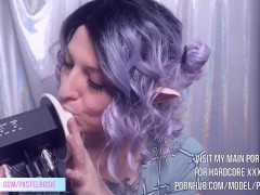 SFW ASMR - Tingly Elf Ear Licking plus ECHO for extra shivers - PASTEL ROSIE Amateur Babe Pro Licks