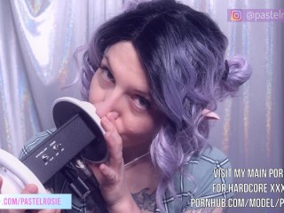 SFW ASMR - Tingly Elf Ear Licking plus ECHO for extra shivers - PASTEL ROSIE_Amateur Babe Pro_Licks