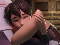 Winter Futa Pair Evening with Cumming in Mouth (with sound) 3d animation hentai game ASMR anal toy