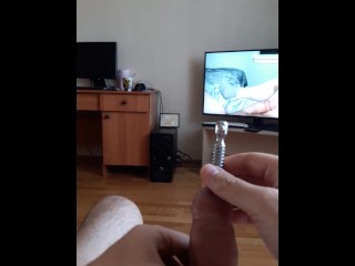 Hollow screw penis plugcumshot through (copycat after the couple on TV)