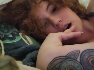 Cozy - Natural Redhead Undercovers In Cold Weather, Described Handjob, Pussy Fingering And Toys