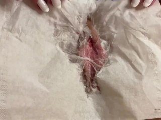 Her Naughty Pussy Made the Paper Napkin Soaking Wet! This PinkPussy Definitely Needs toCum.