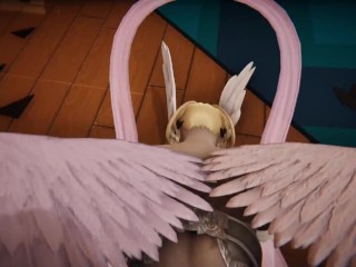 Digimon: Angewomon takes careof her and gives her a lot of love