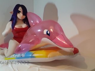 Xelphie's Pink Inflatable Dolphin Ride
