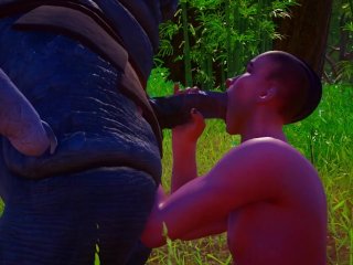 Furry Dick Blowjob In The Woods