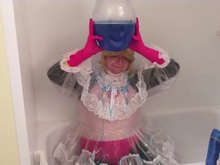 Roll Exe Cosplay Clear Plastic Pvc Dress Sissy Blue Slime Wam Messy Preview