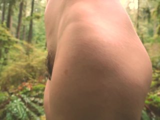 Cute Naked Girl Wanders Around Forest
