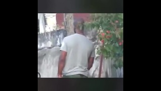 Uncut Pissing In Public By A Jamaican