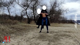 Slut Slut In Nature Appears In Front Of The Camera Runner Invites Her To Touch Her Boobs And Invites Her To Accompany Him