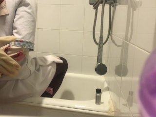 Femdom Sissy Sucking In The Bathub