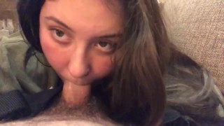 Sloppy Blowjob CAME IN MY MOUTH DEEP THROAT NEIGHBOR