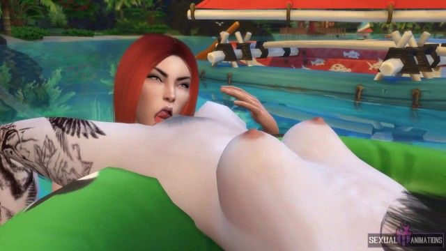 How Rich is Having Lesbian Sex on the Pool Mat - Sexual Hot Animations