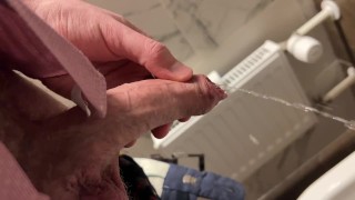 Jerking Off Hairy Man In A Suit Pissing And Jerking Off At The Office Toilet And Dumping Cum Into The Restroom Sink